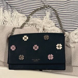 Kate Spade Navy Crossbody Bag with Floral Accents